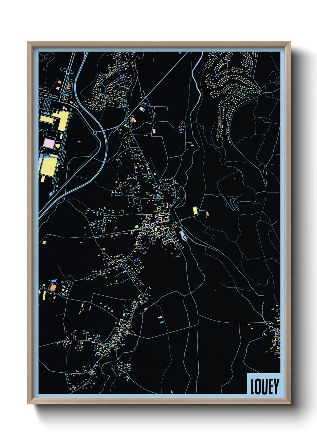 Une affiche de carte sur Louey