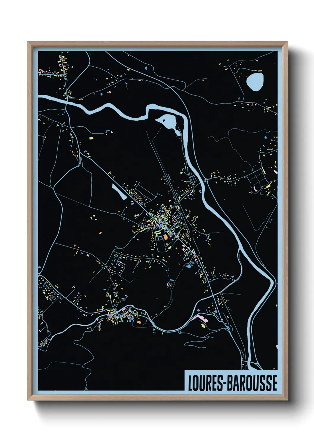 Une affiche de carte sur Loures-Barousse