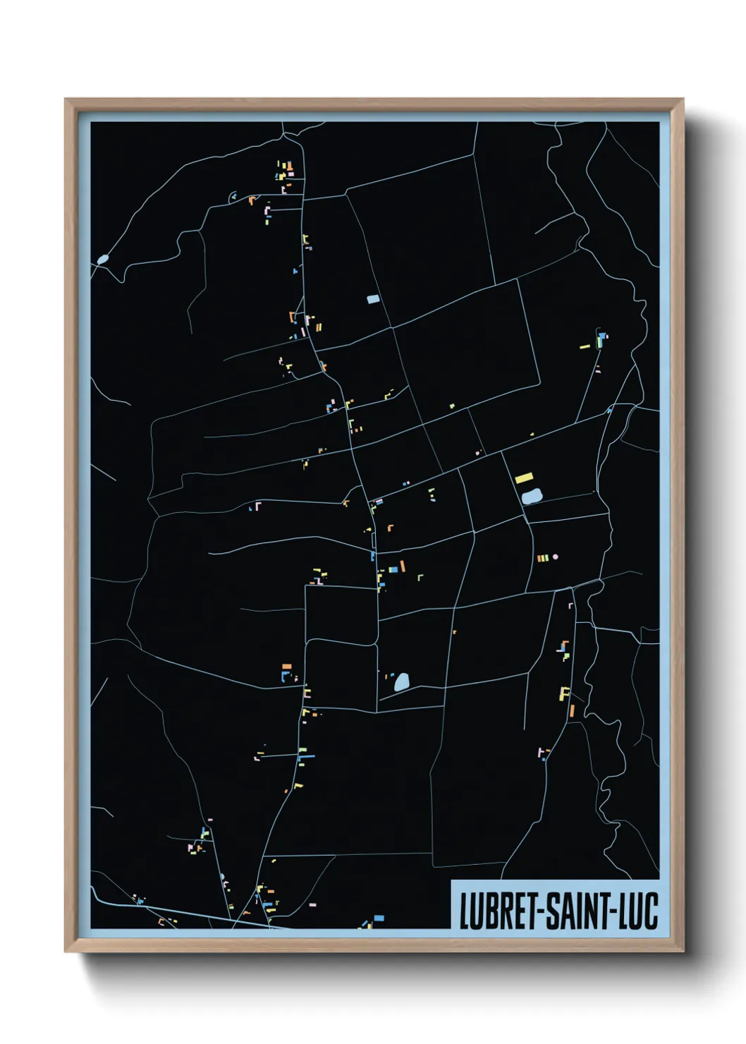 Une affiche de carte sur Lubret-Saint-Luc