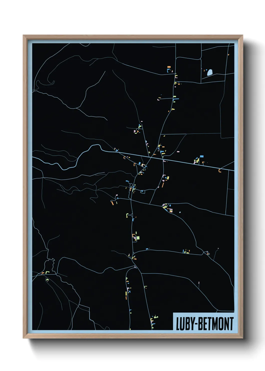 Une affiche de carte sur Luby-Betmont