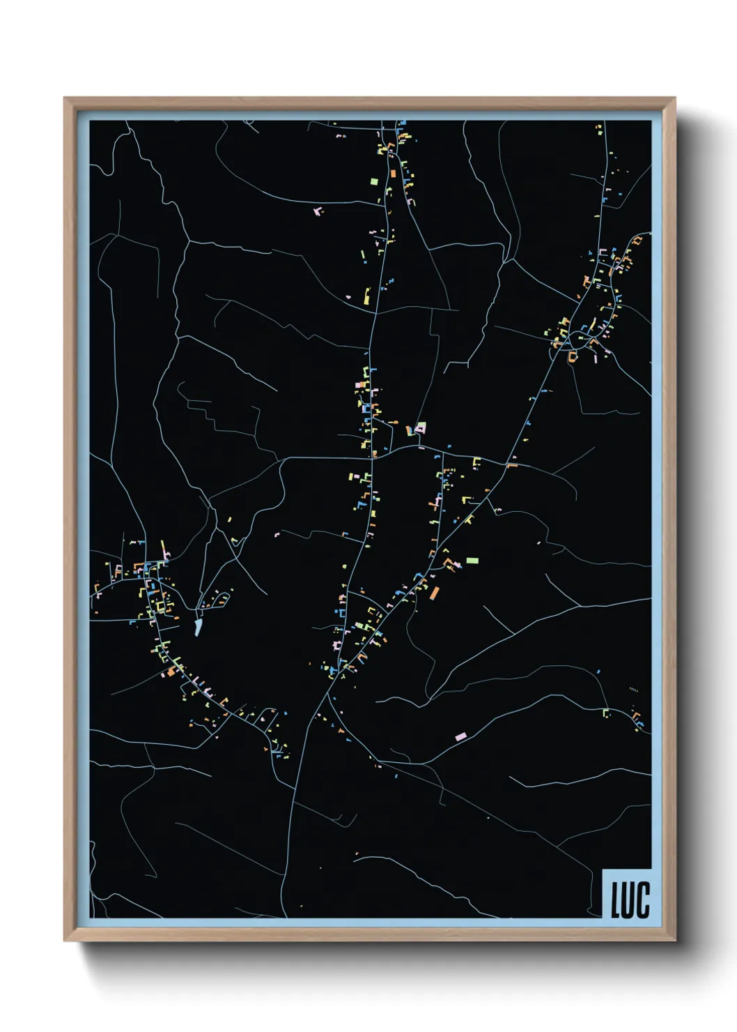 Une affiche de carte sur Luc