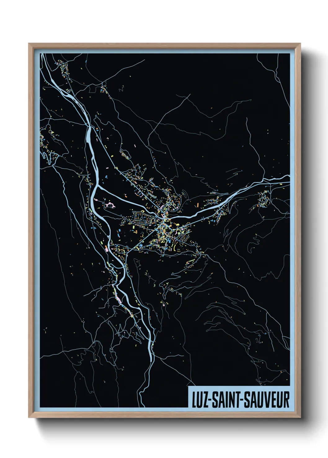 Une affiche de carte sur Luz-Saint-Sauveur