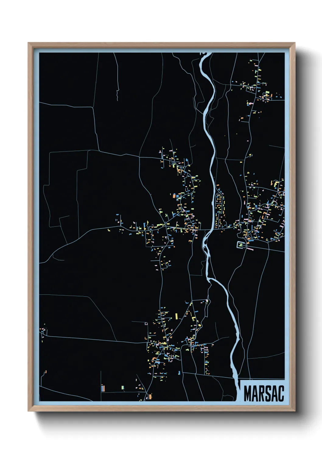 Une affiche de carte sur Marsac