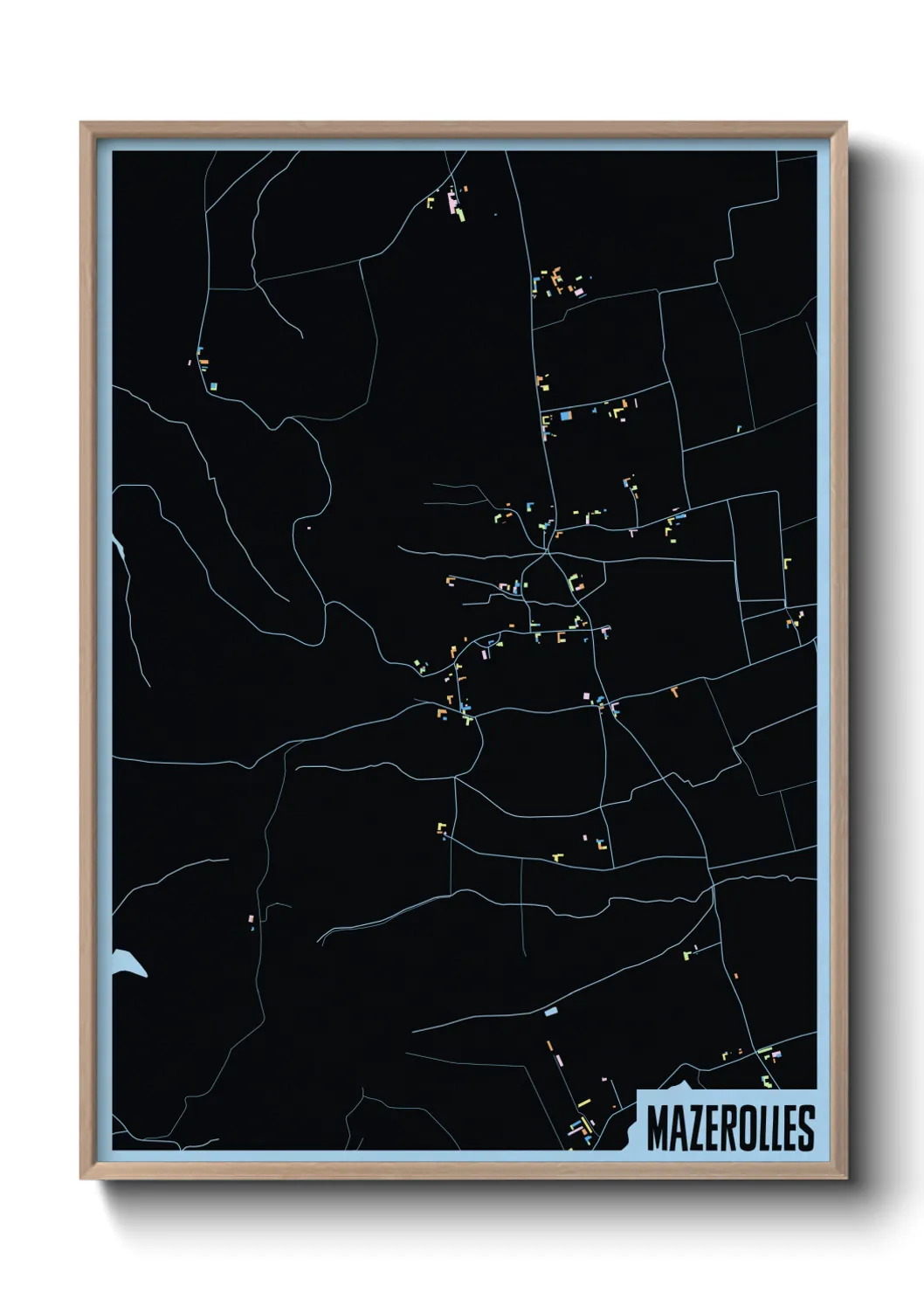 Une affiche de carte sur Mazerolles