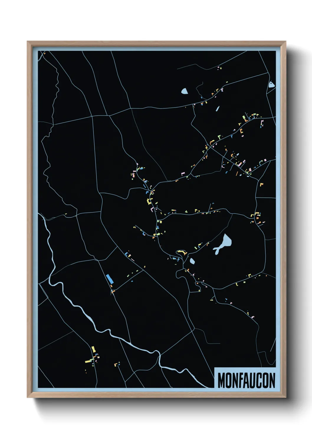 Une affiche de carte sur Monfaucon