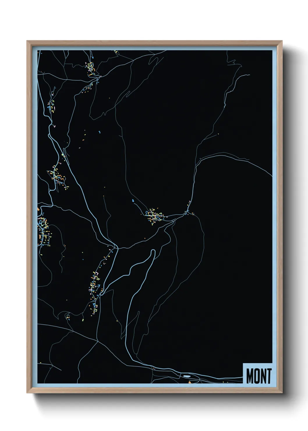 Une affiche de carte sur Mont