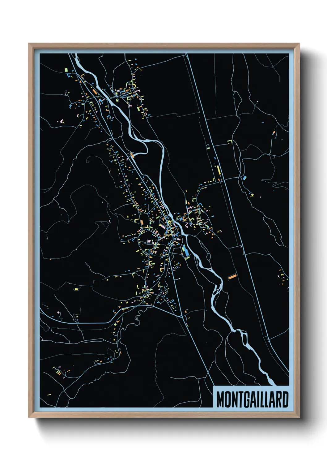Une affiche de carte sur Montgaillard