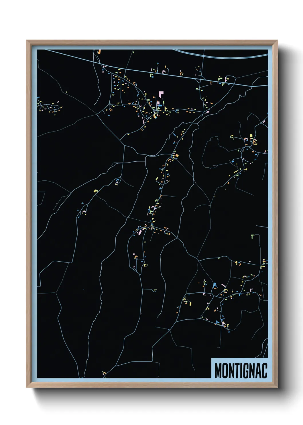 Une affiche de carte sur Montignac