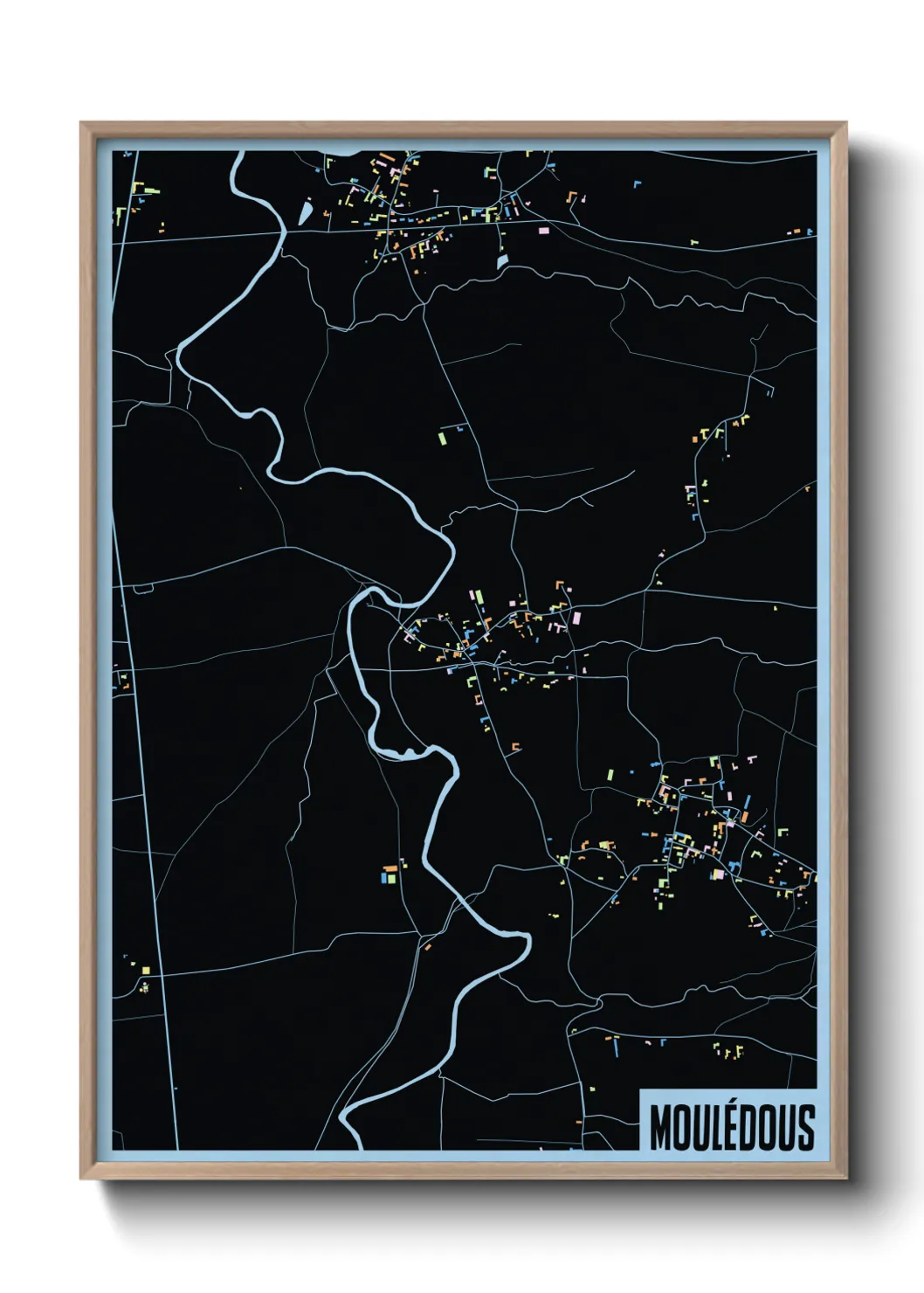 Une affiche de carte sur Moulédous