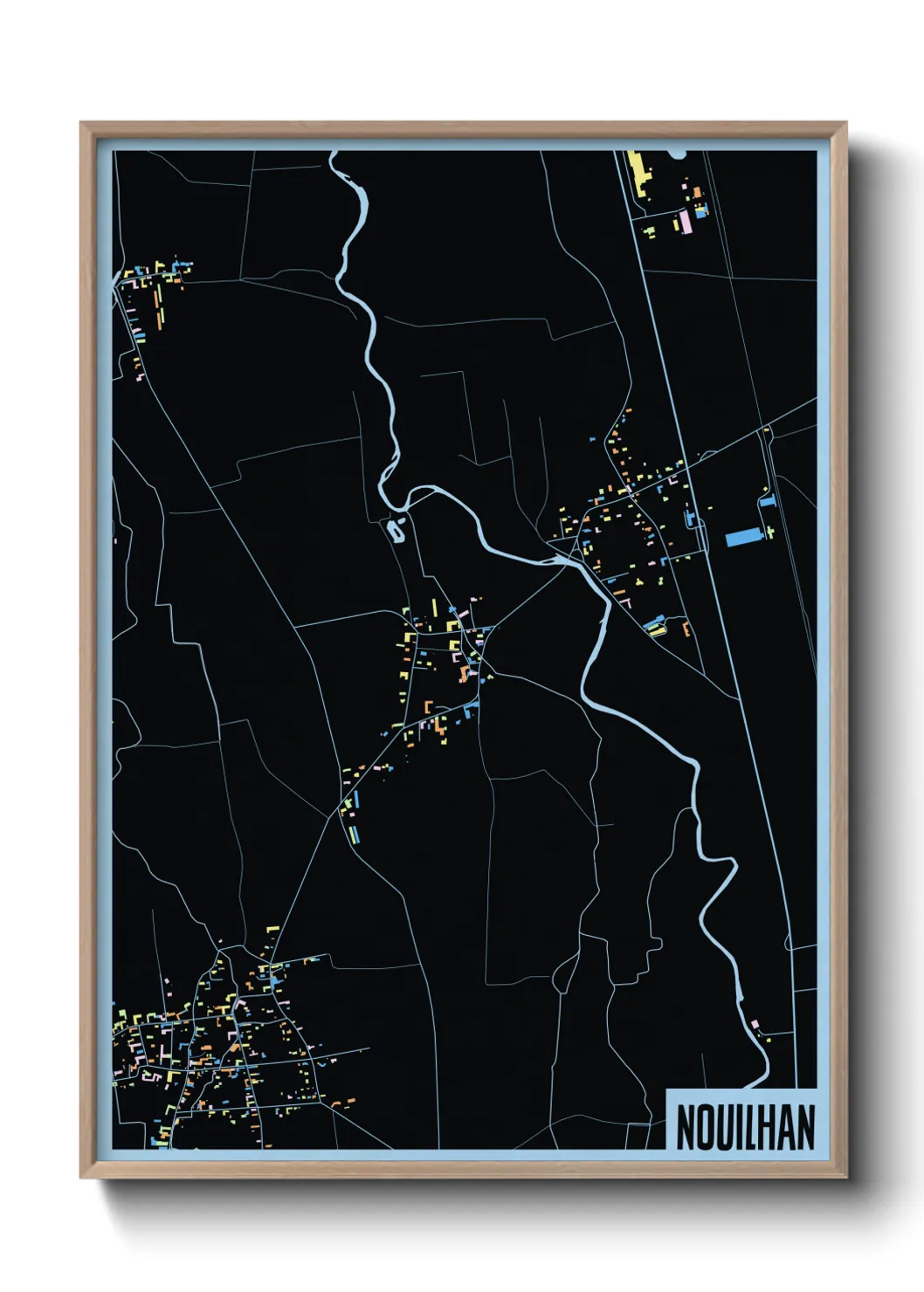 Une affiche de carte sur Nouilhan