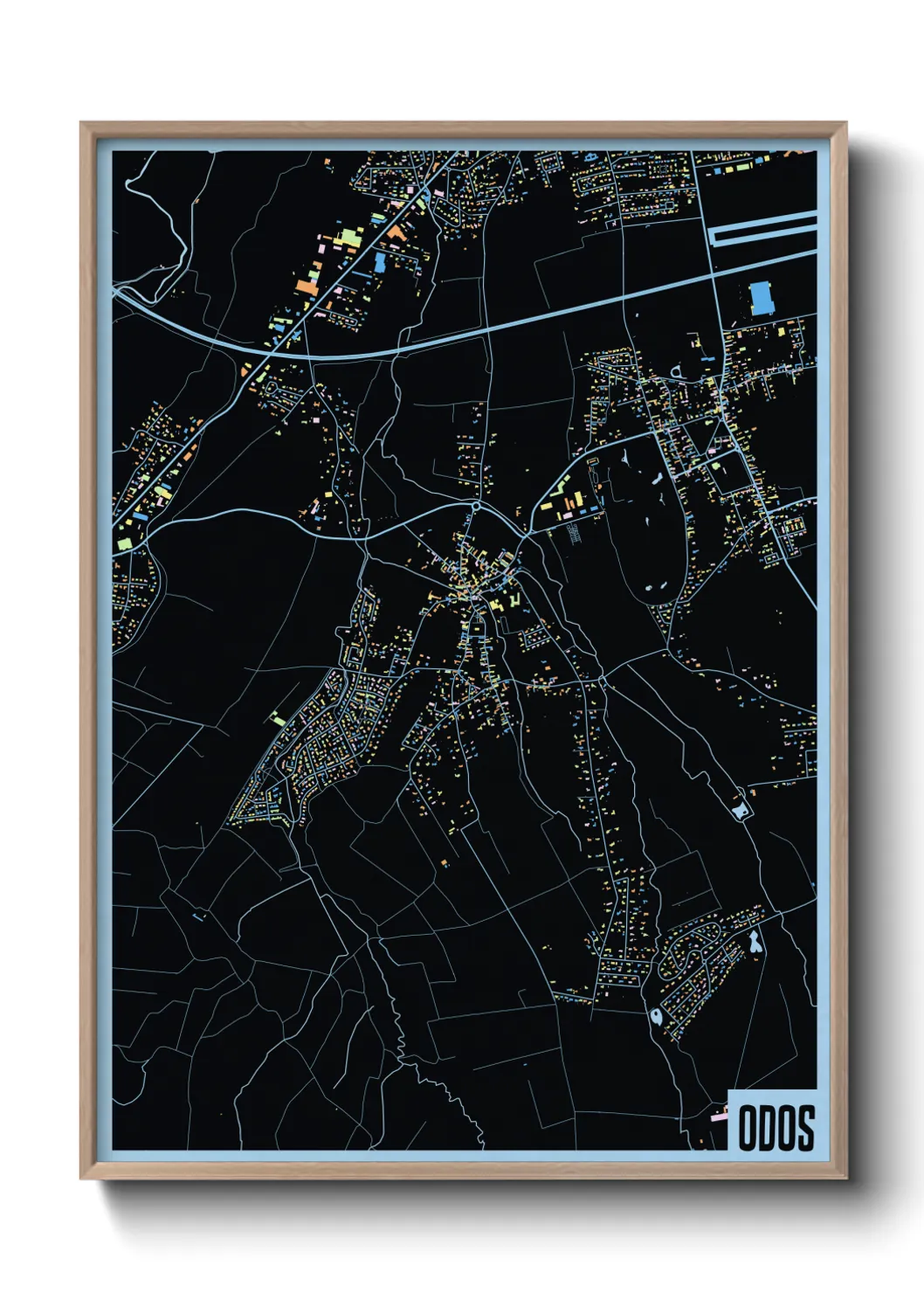 Une affiche de carte sur Odos