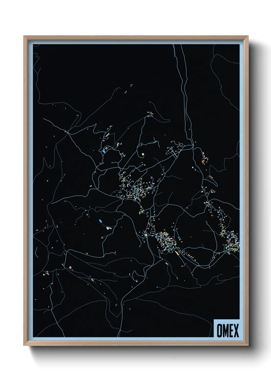 Une affiche de carte sur Omex