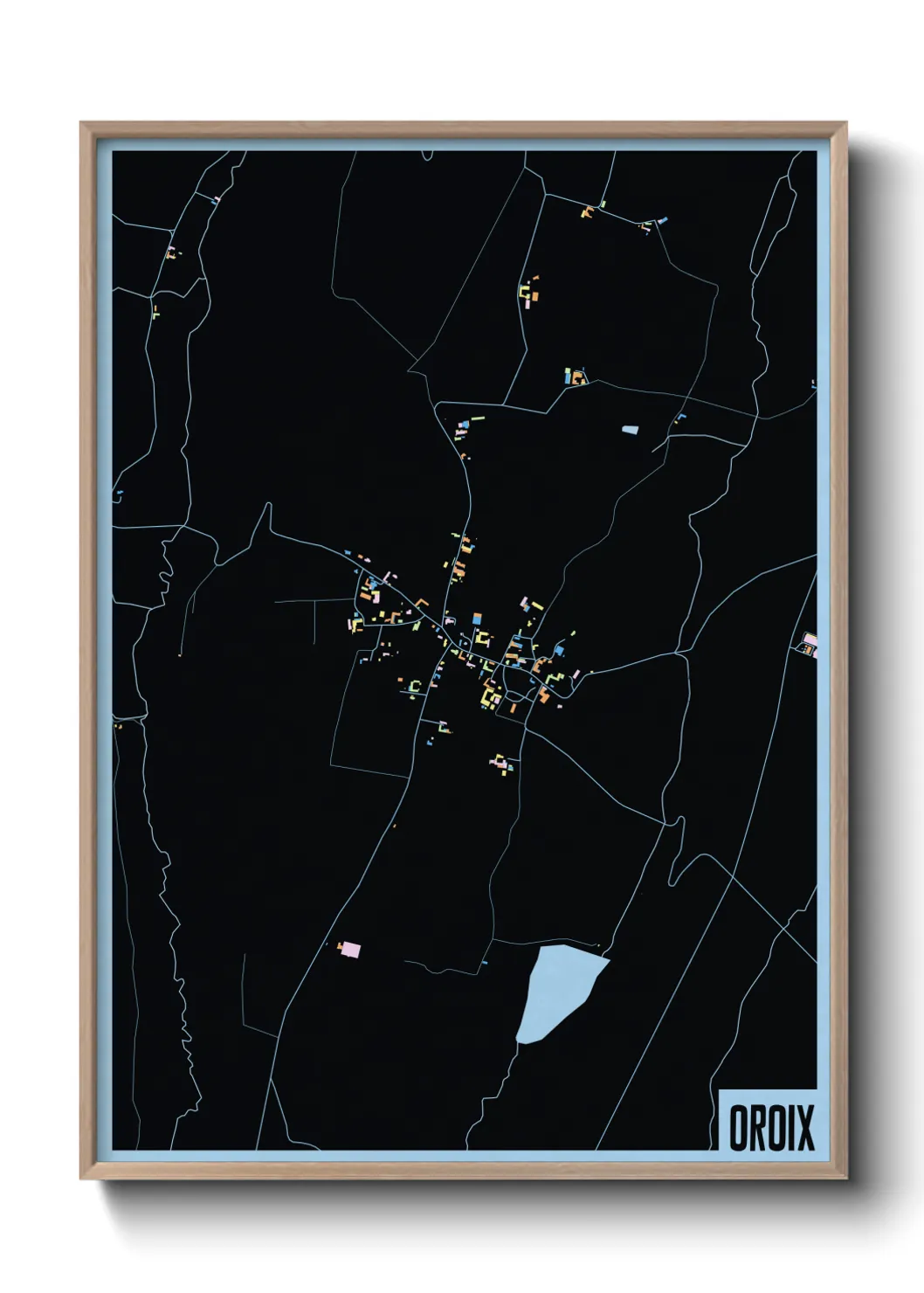 Une affiche de carte sur Oroix