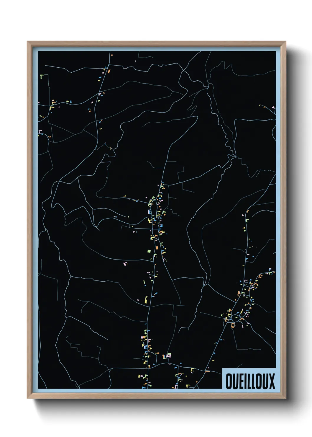 Une affiche de carte sur Oueilloux