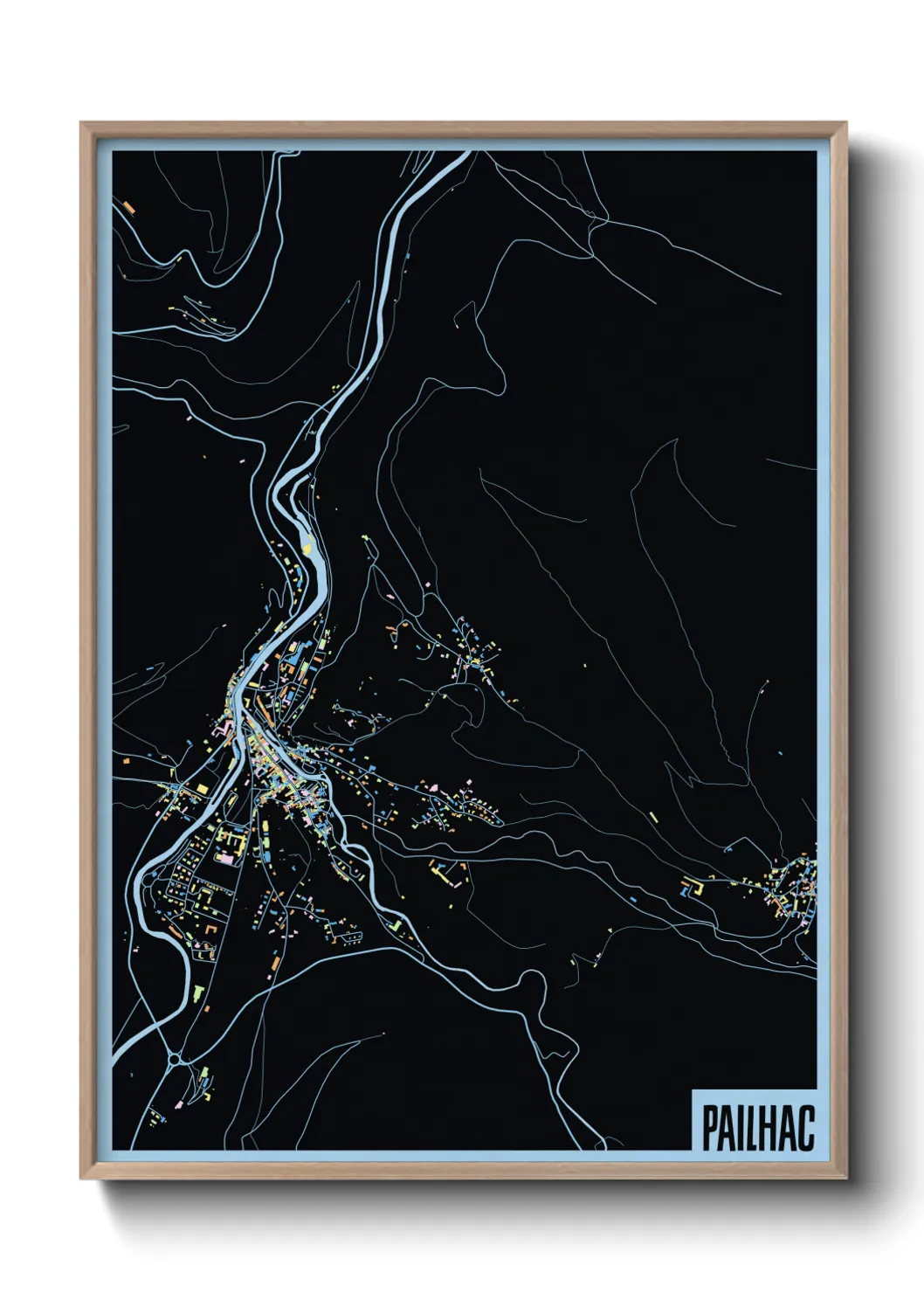 Une affiche de carte sur Pailhac