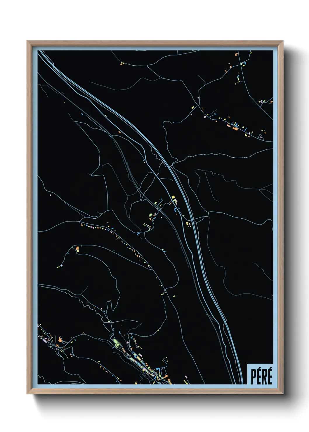 Une affiche de carte sur Péré