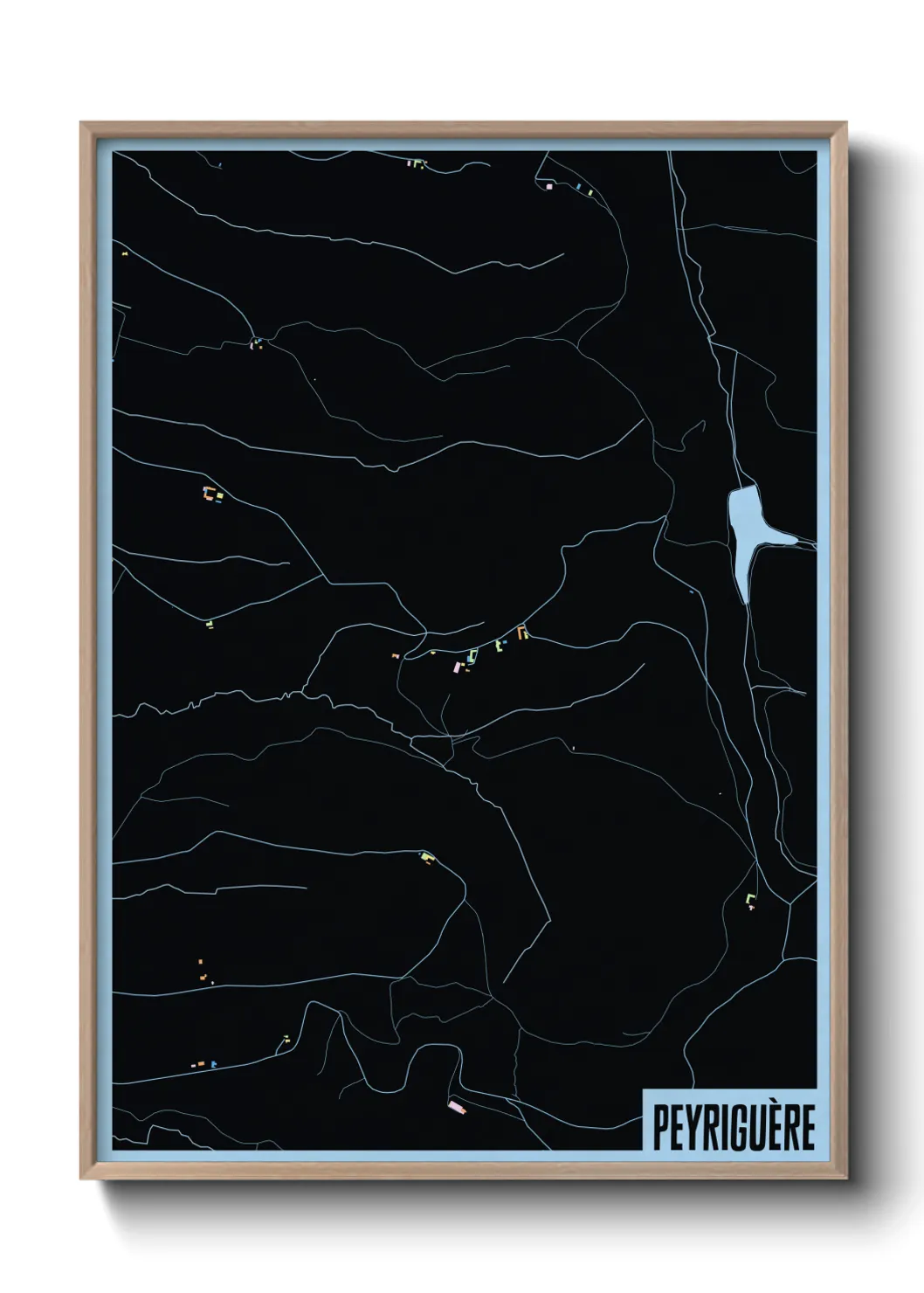 Une affiche de carte sur Peyriguère