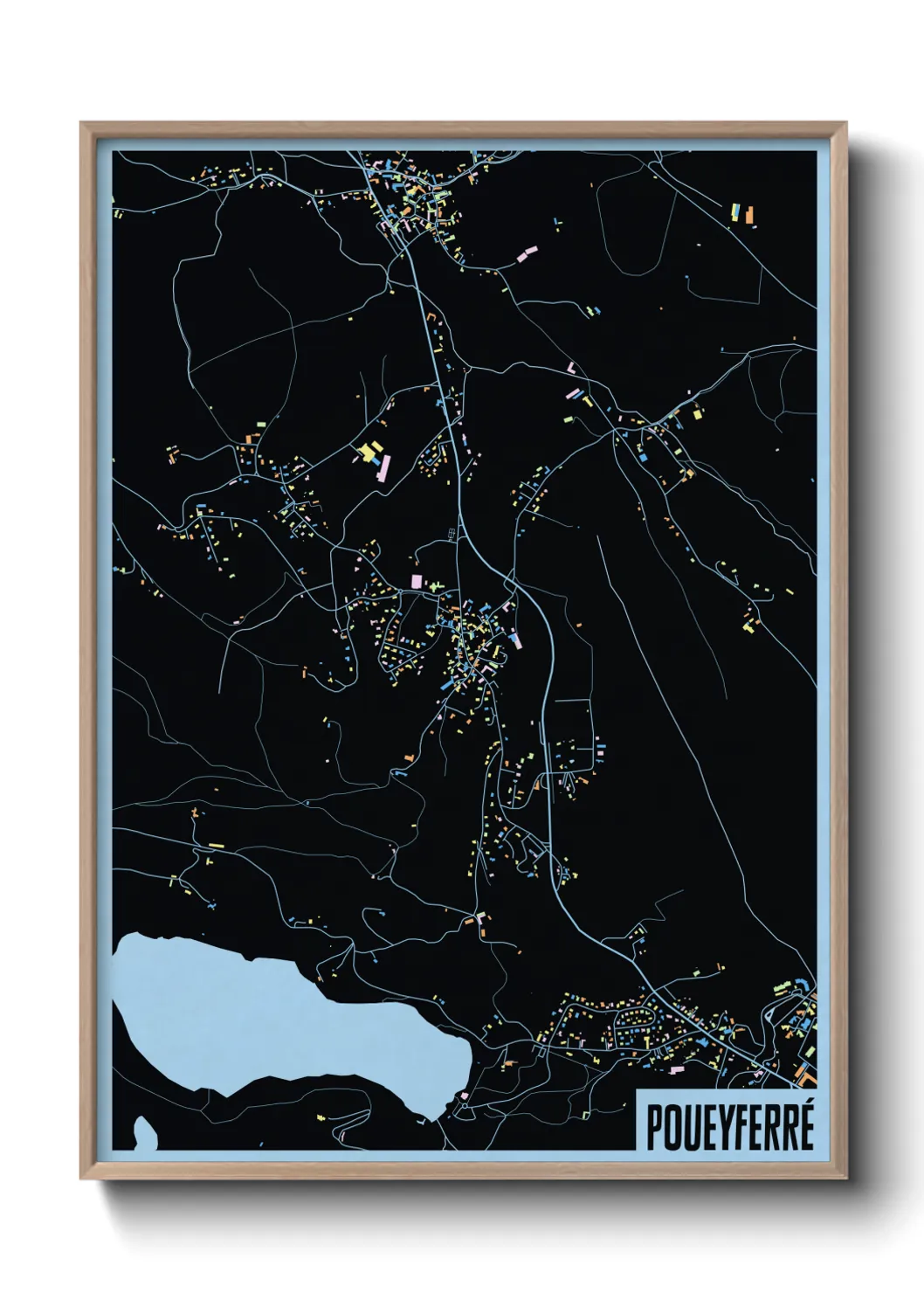 Une affiche de carte sur Poueyferré