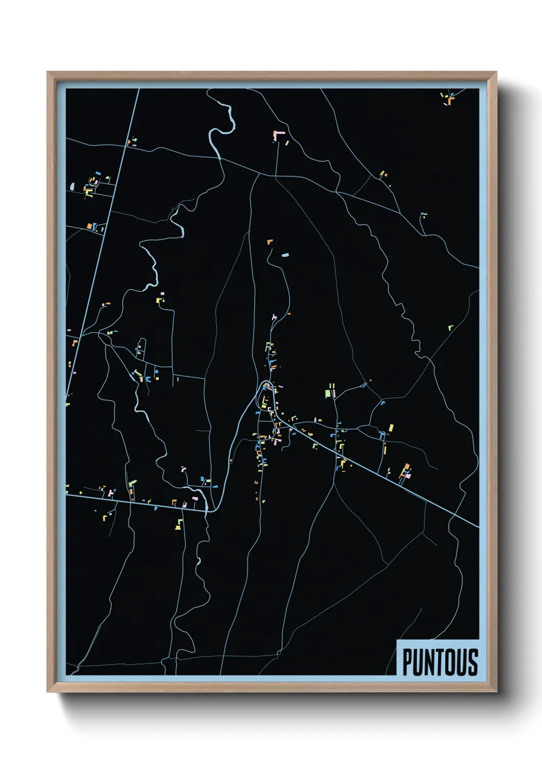 Une affiche de carte sur Puntous