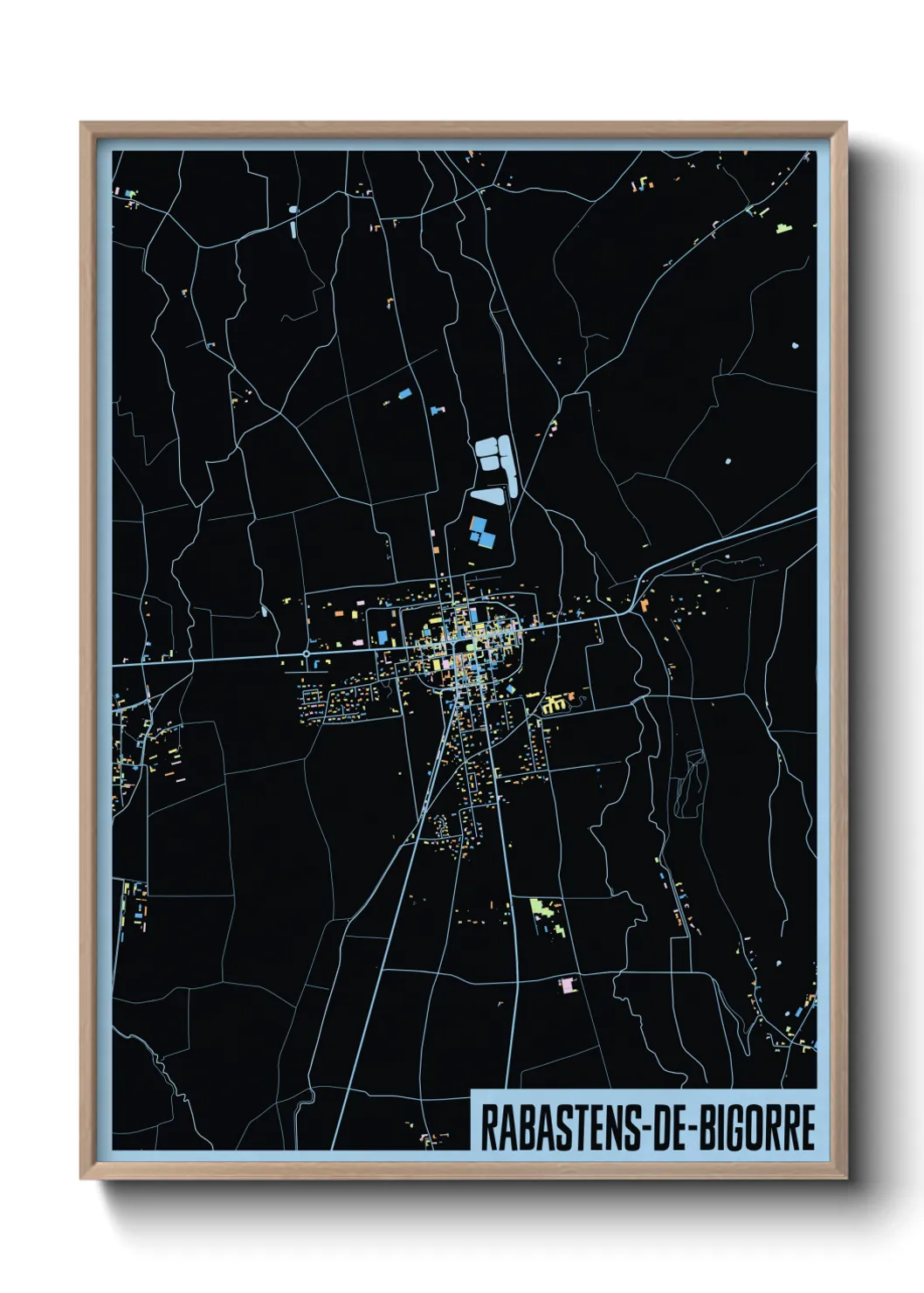 Une affiche de carte sur Rabastens-de-Bigorre