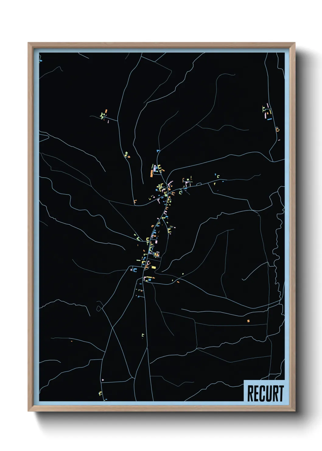 Une affiche de carte sur Recurt