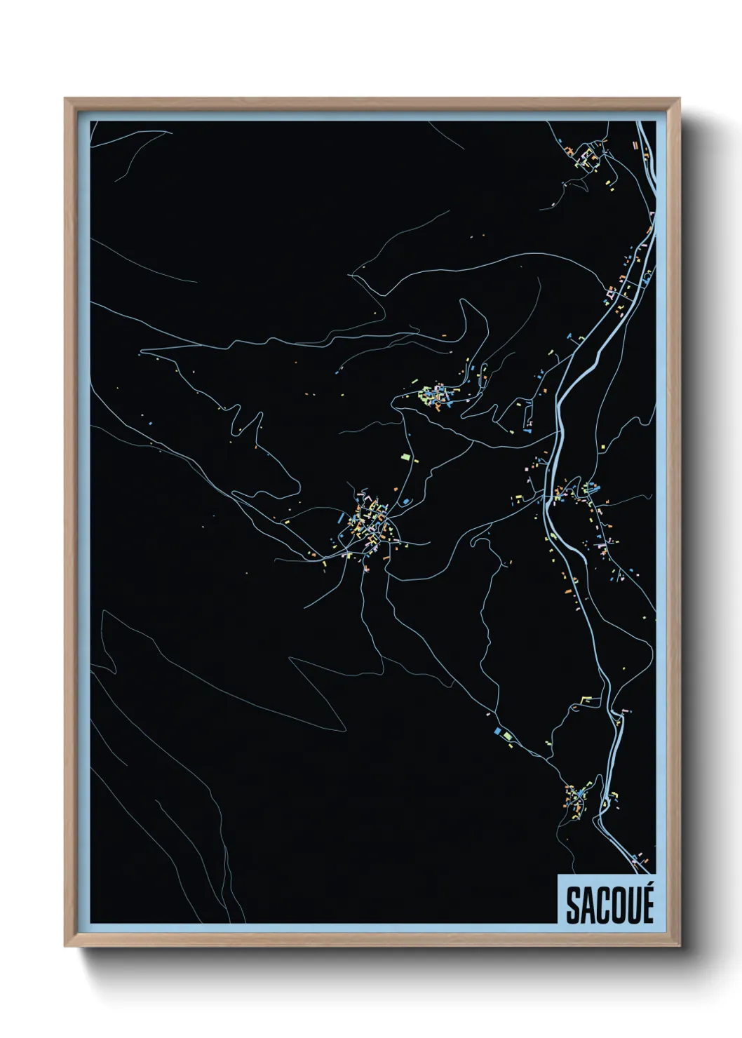 Une affiche de carte sur Sacoué