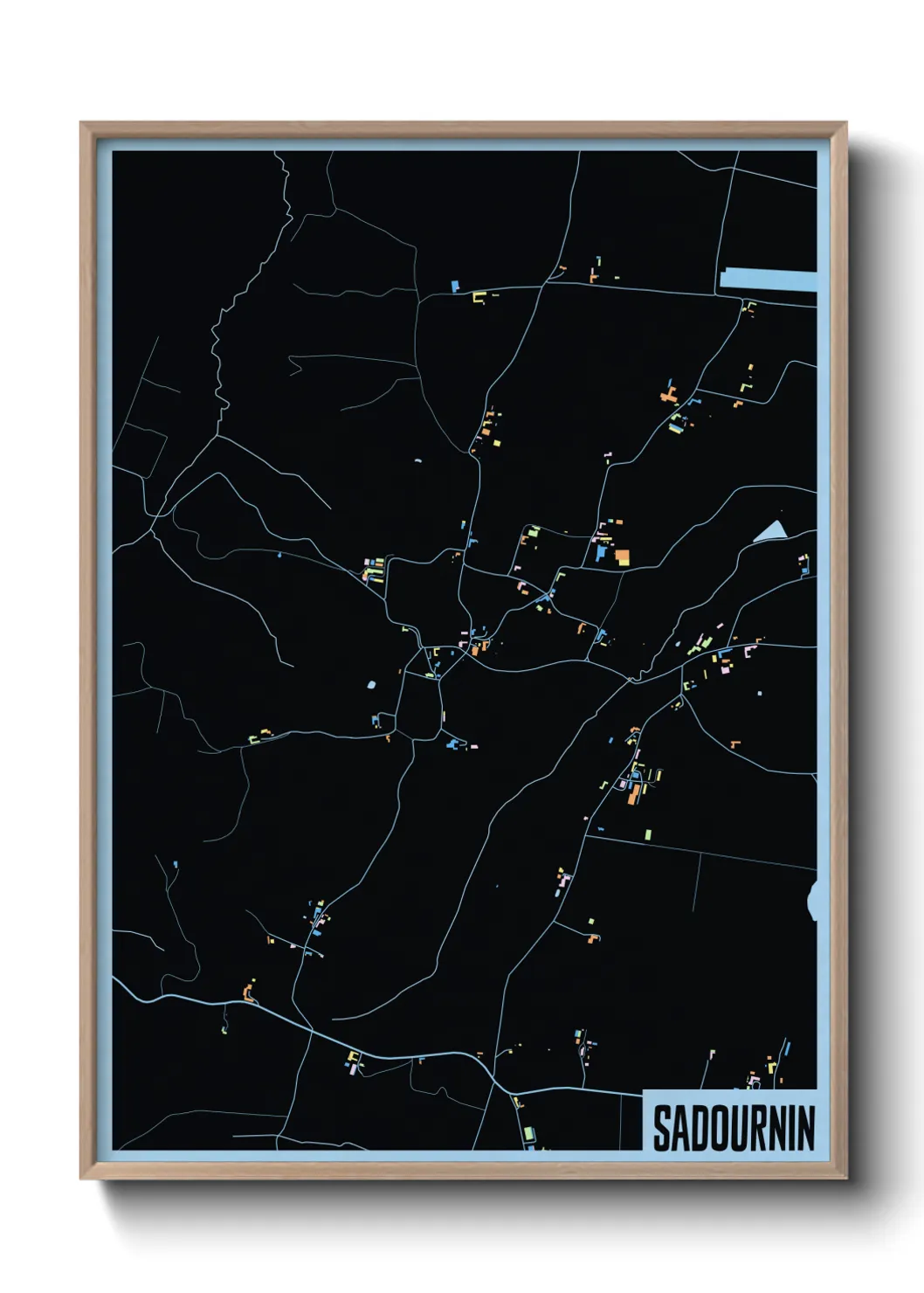 Une affiche de carte sur Sadournin