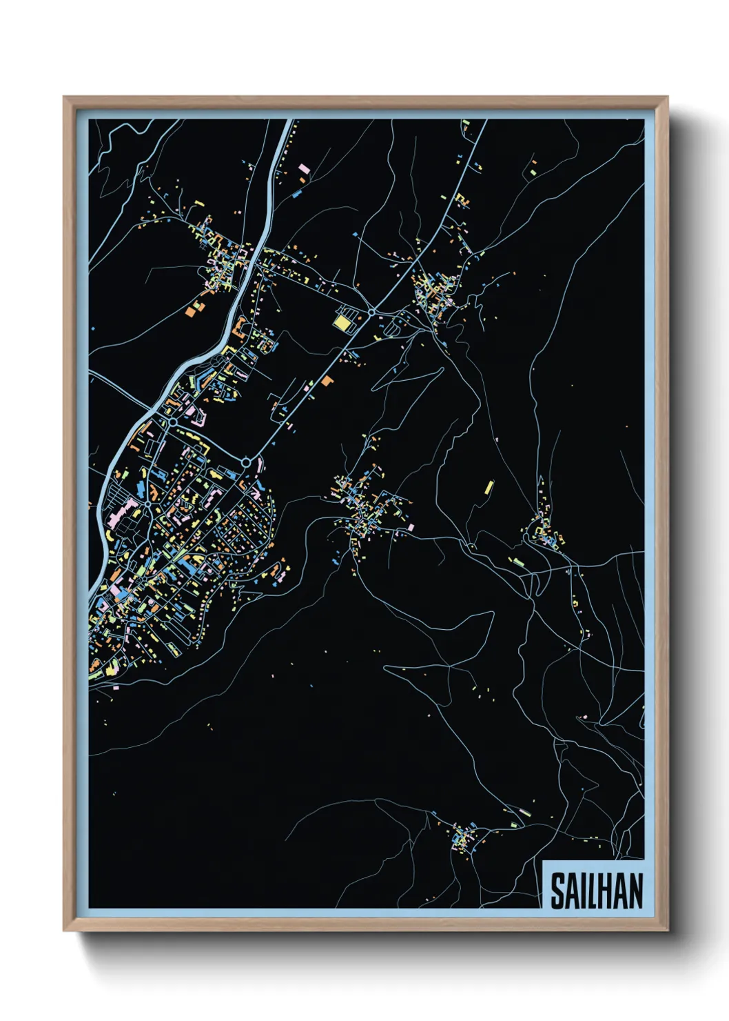 Une affiche de carte sur Sailhan