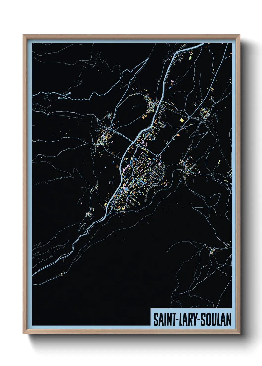 Une affiche de carte sur Saint-Lary-Soulan
