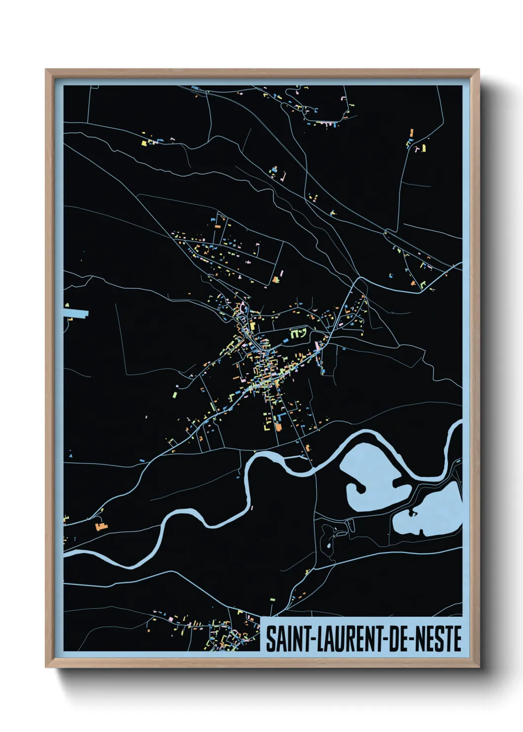 Une affiche de carte sur Saint-Laurent-de-Neste