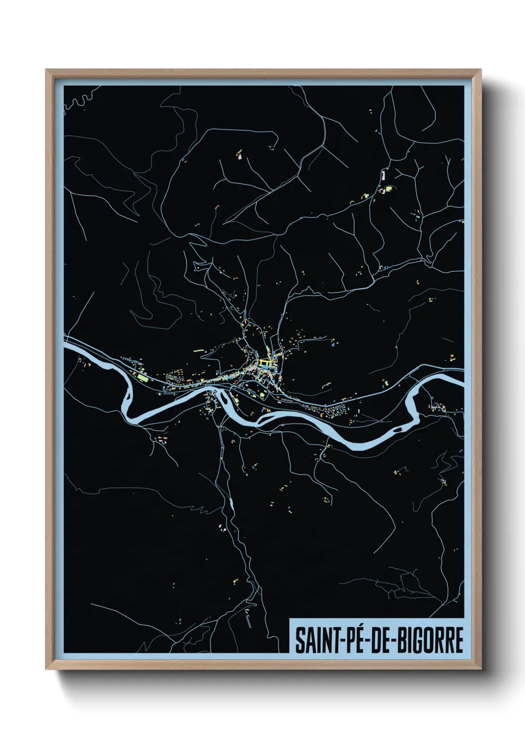 Une affiche de carte sur Saint-Pé-de-Bigorre