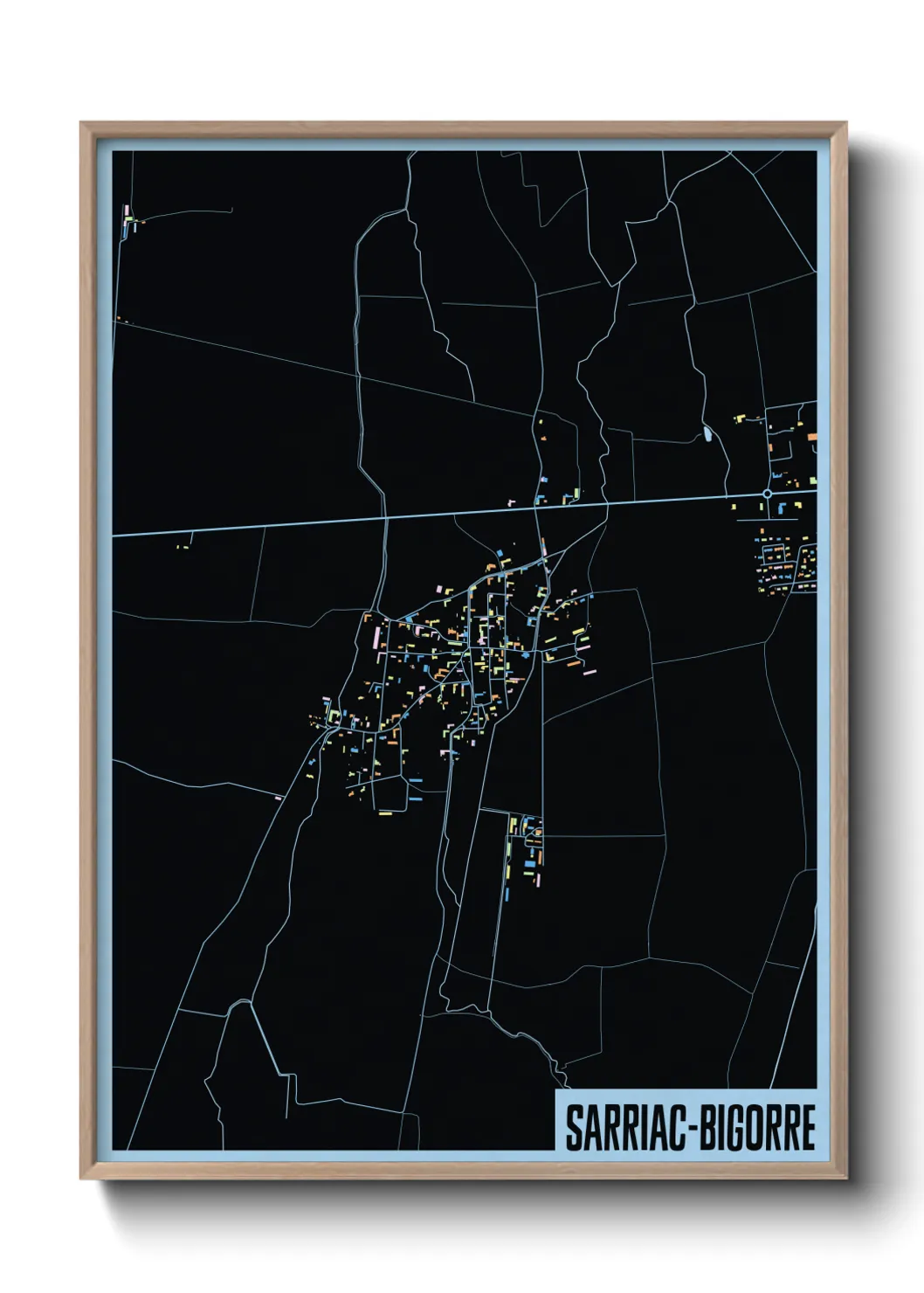 Une affiche de carte sur Sarriac-Bigorre
