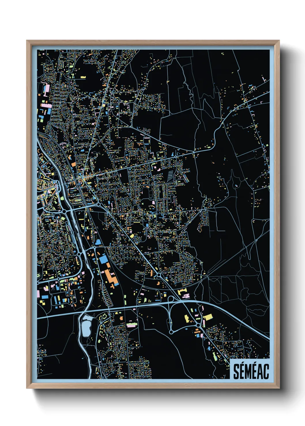 Une affiche de carte sur Séméac