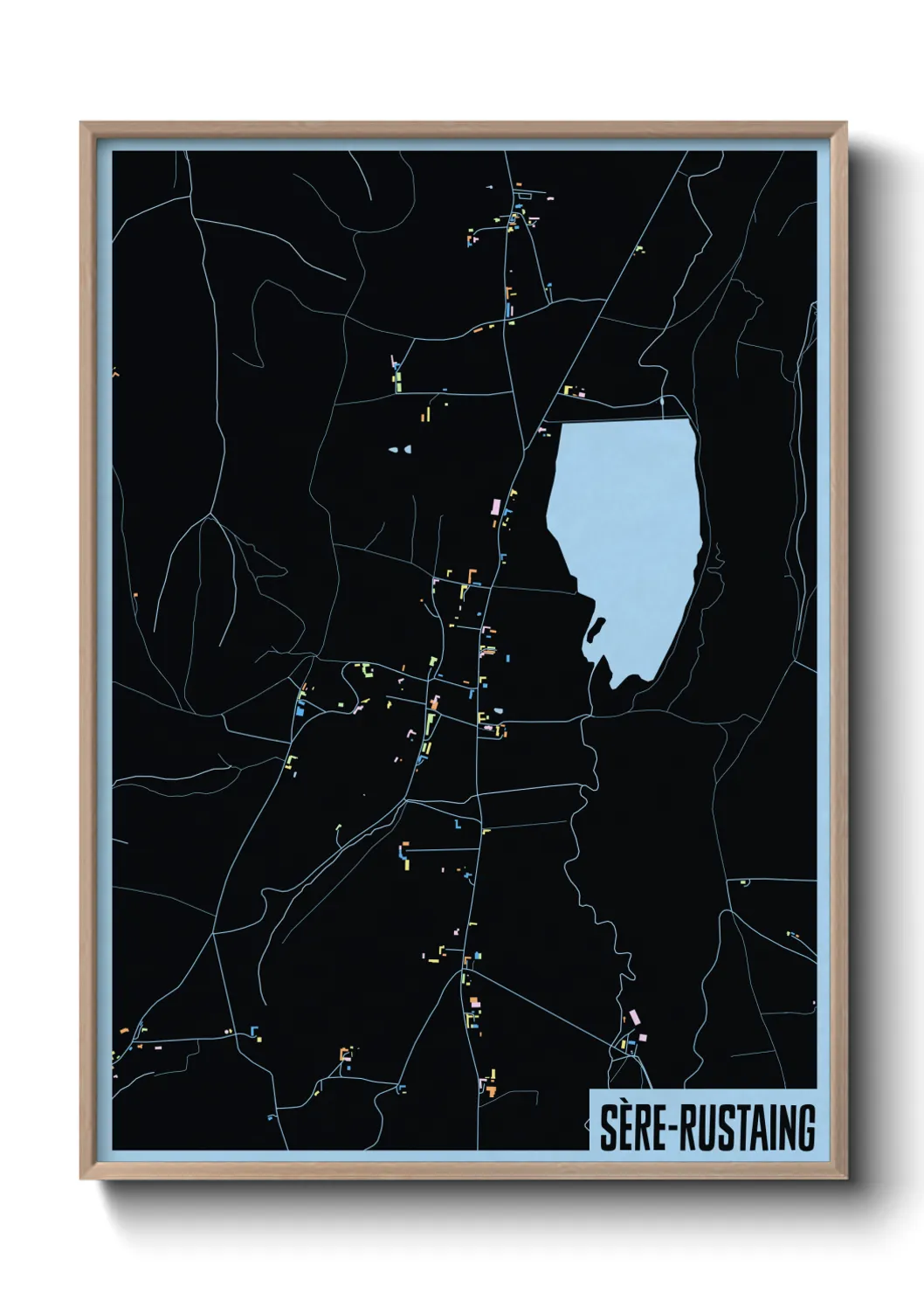 Une affiche de carte sur Sère-Rustaing