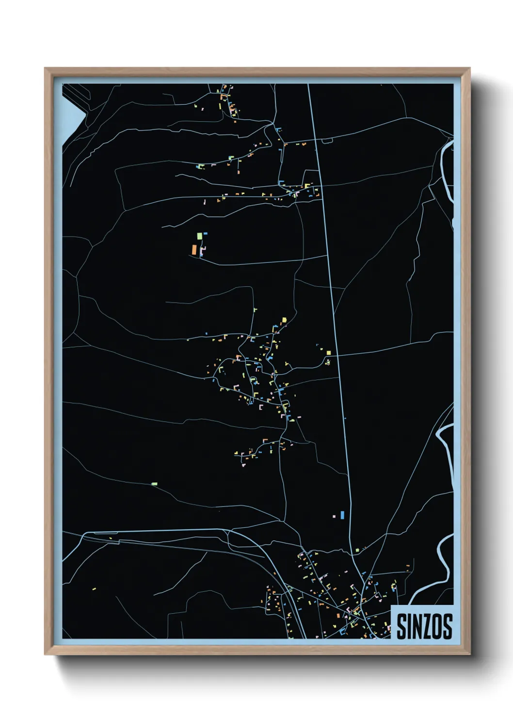 Une affiche de carte sur Sinzos
