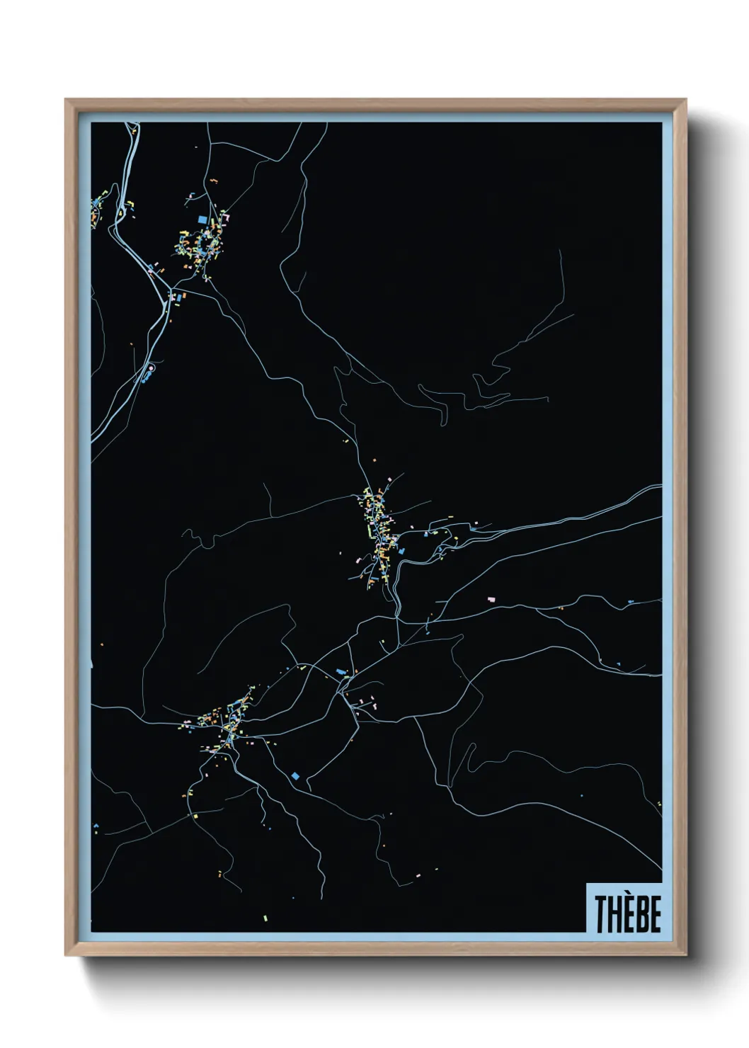 Une affiche de carte sur Thèbe