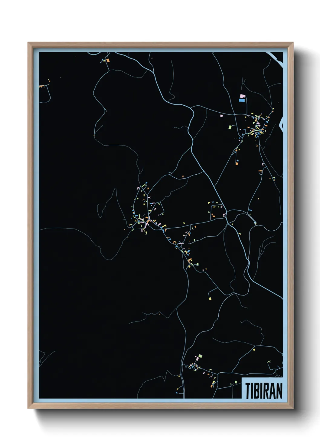 Une affiche de carte sur Tibiran