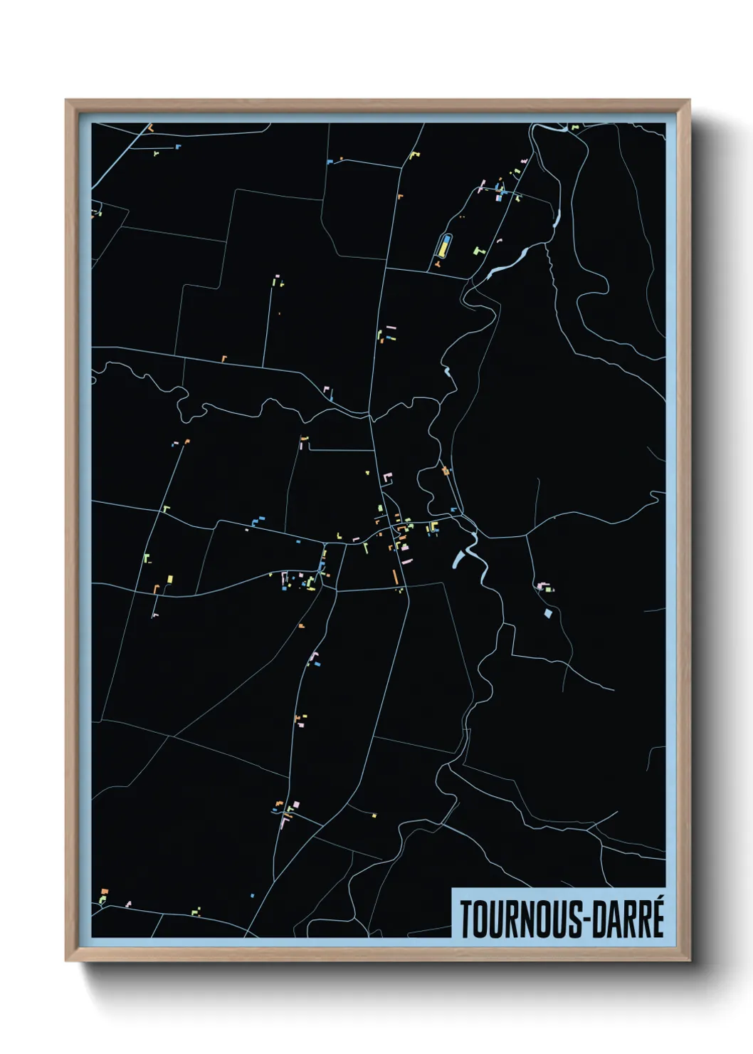 Une affiche de carte sur Tournous-Darré