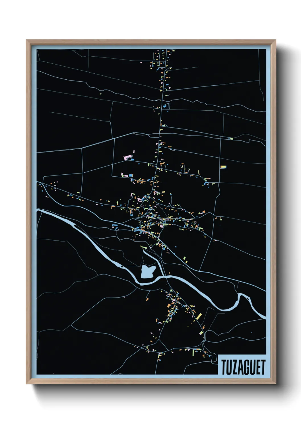 Une affiche de carte sur Tuzaguet