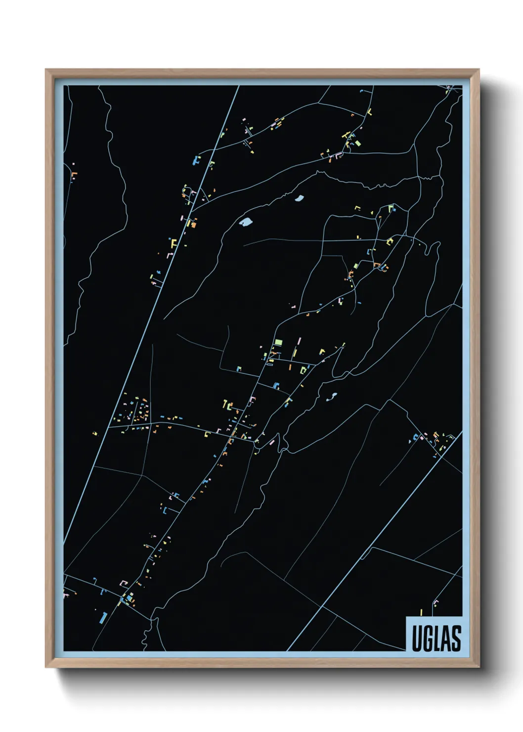 Une affiche de carte sur Uglas