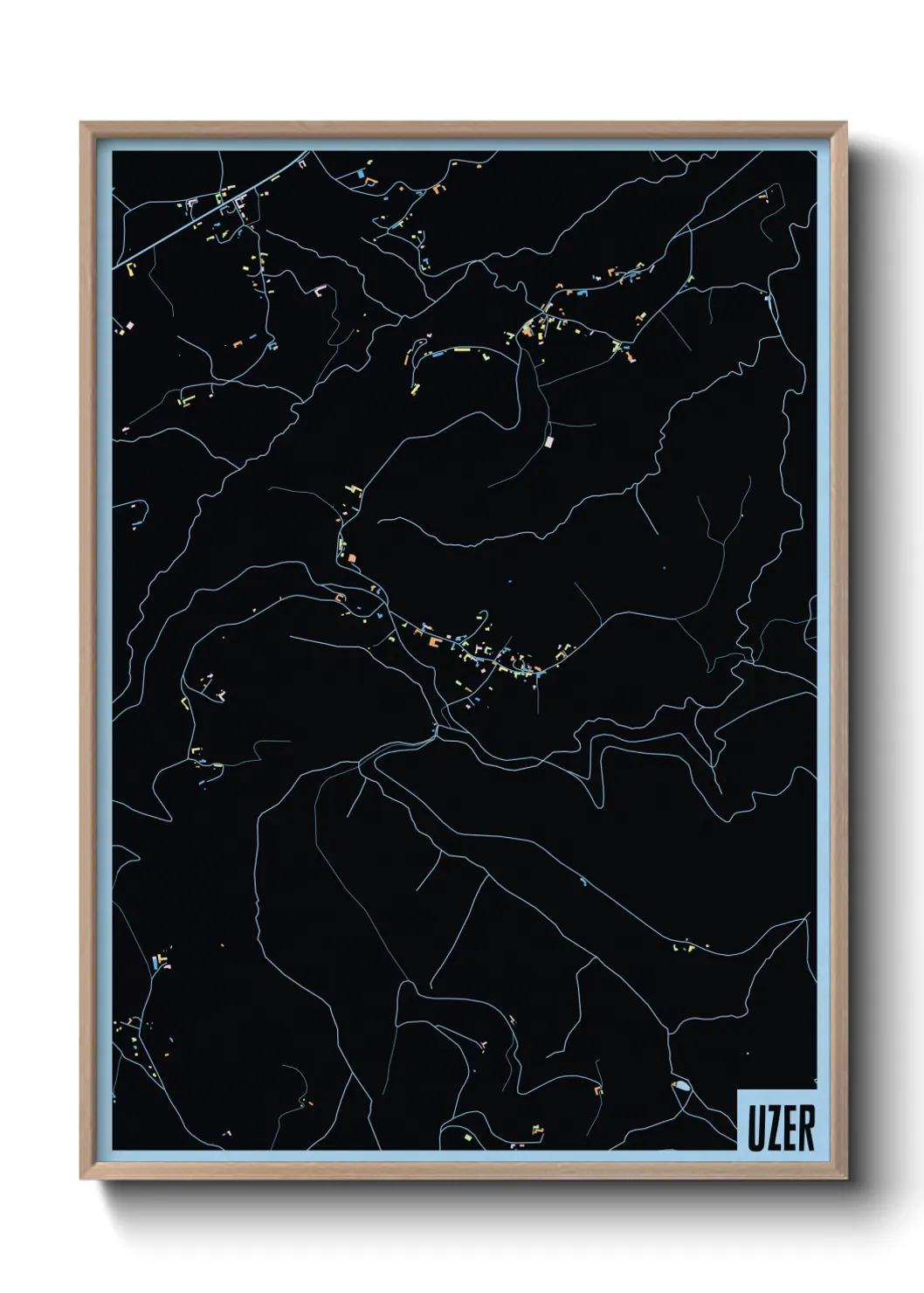 Une affiche de carte sur Uzer