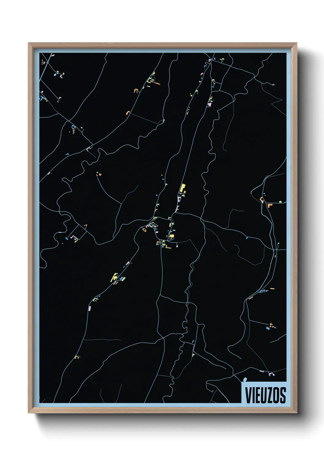 Une affiche de carte sur Vieuzos