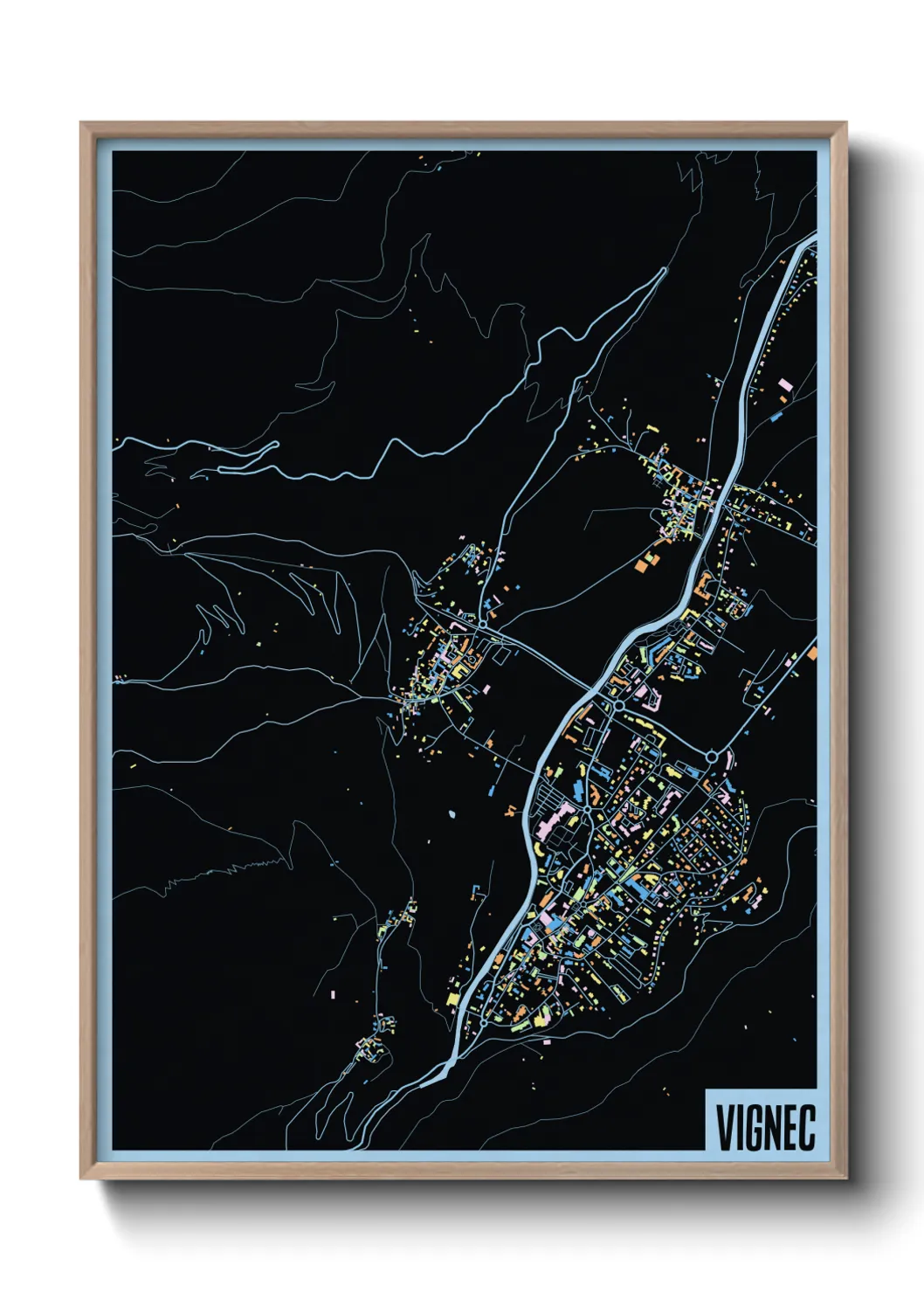 Une affiche de carte sur Vignec