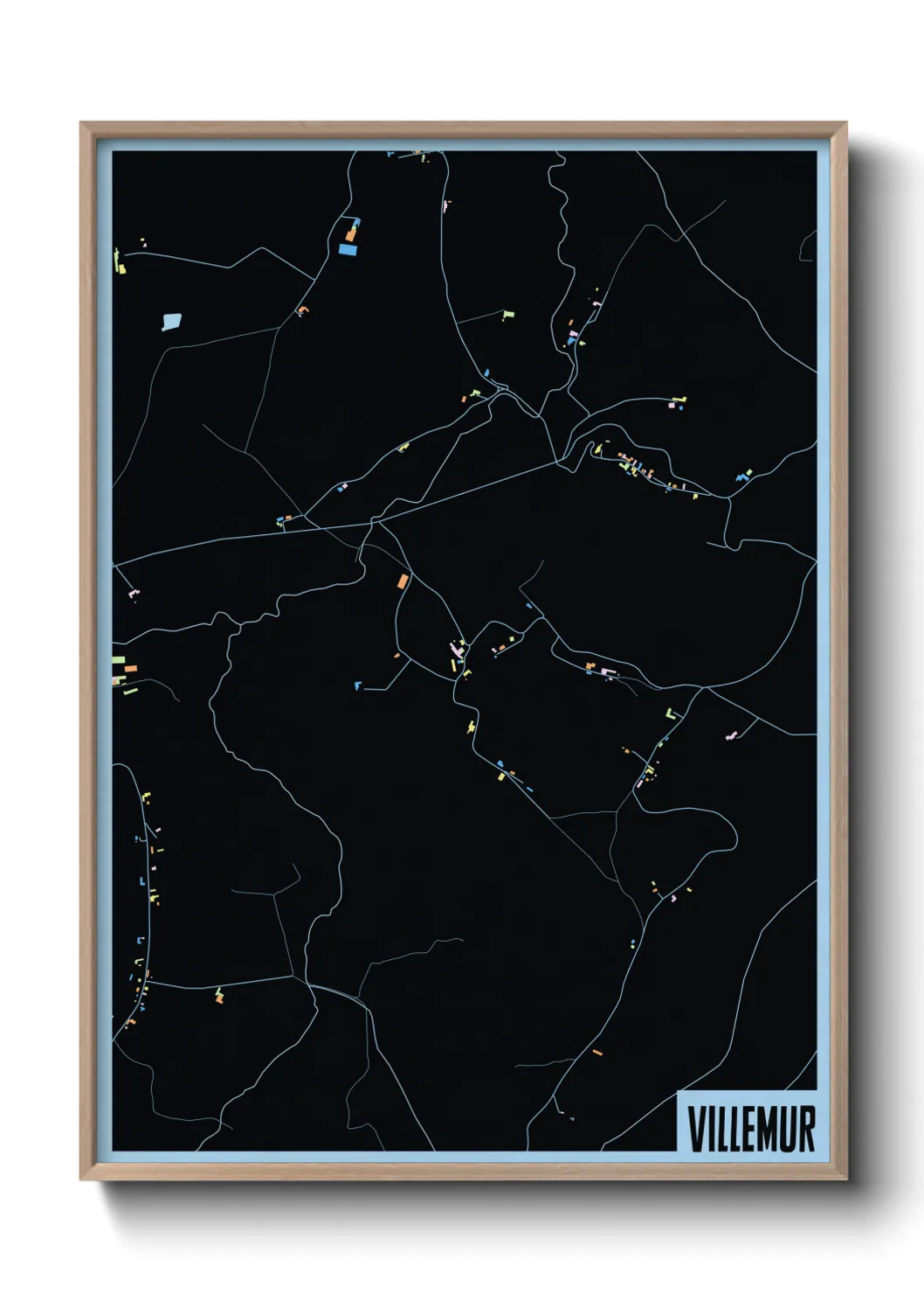 Une affiche de carte sur Villemur