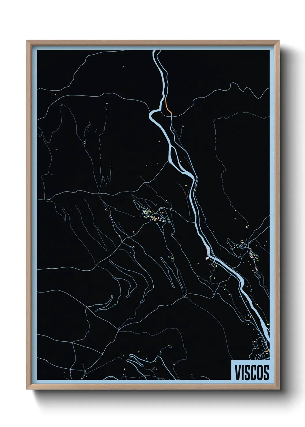 Une affiche de carte sur Viscos