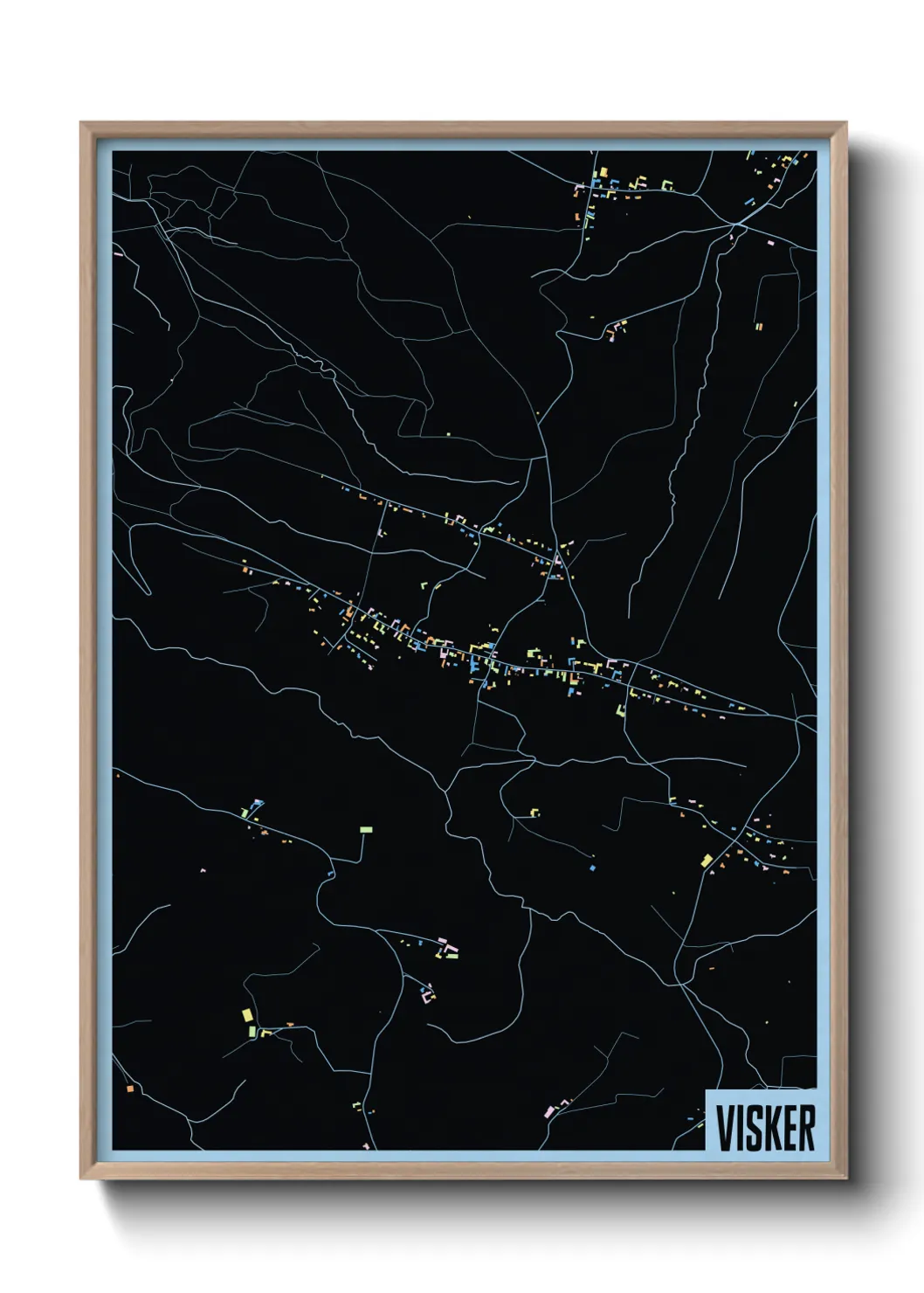 Une affiche de carte sur Visker