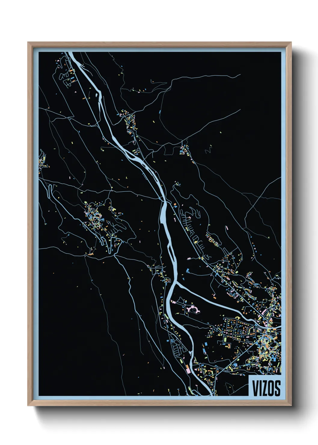 Une affiche de carte sur Vizos