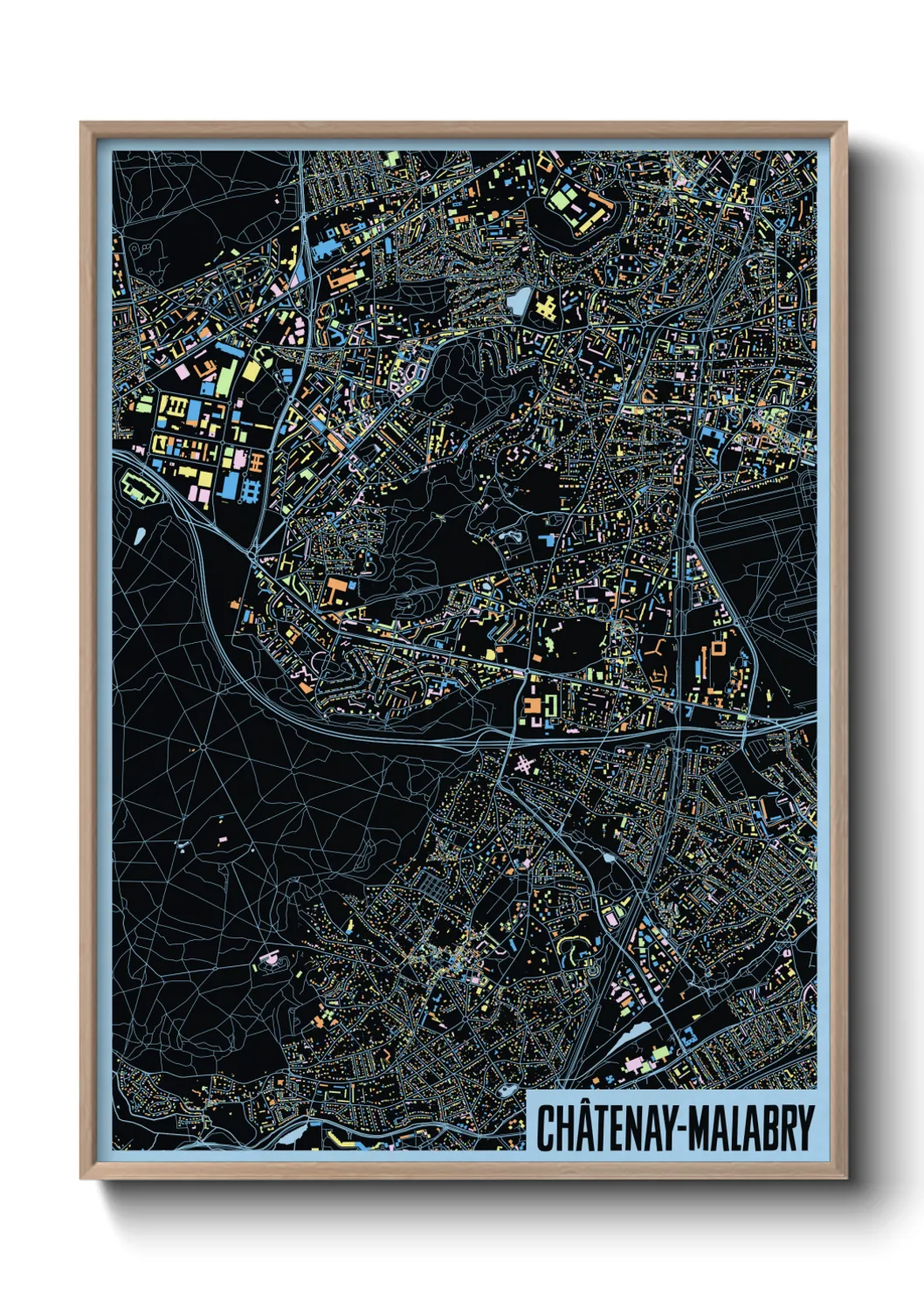 Une affiche de carte sur Châtenay-Malabry