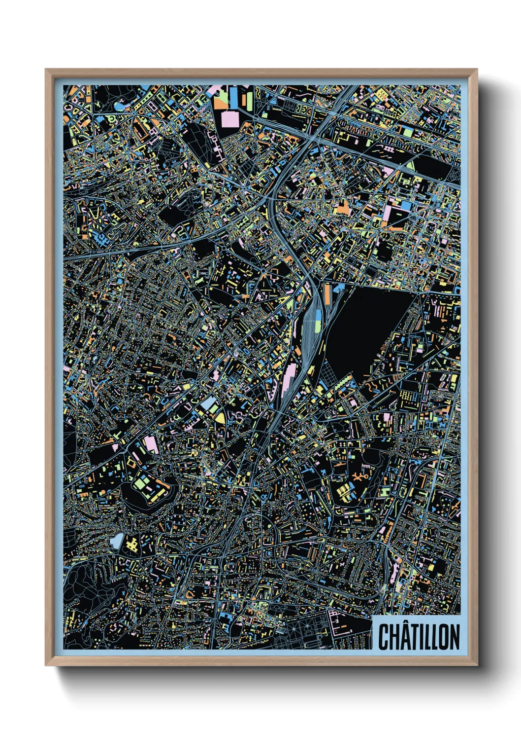 Une affiche de carte sur Châtillon