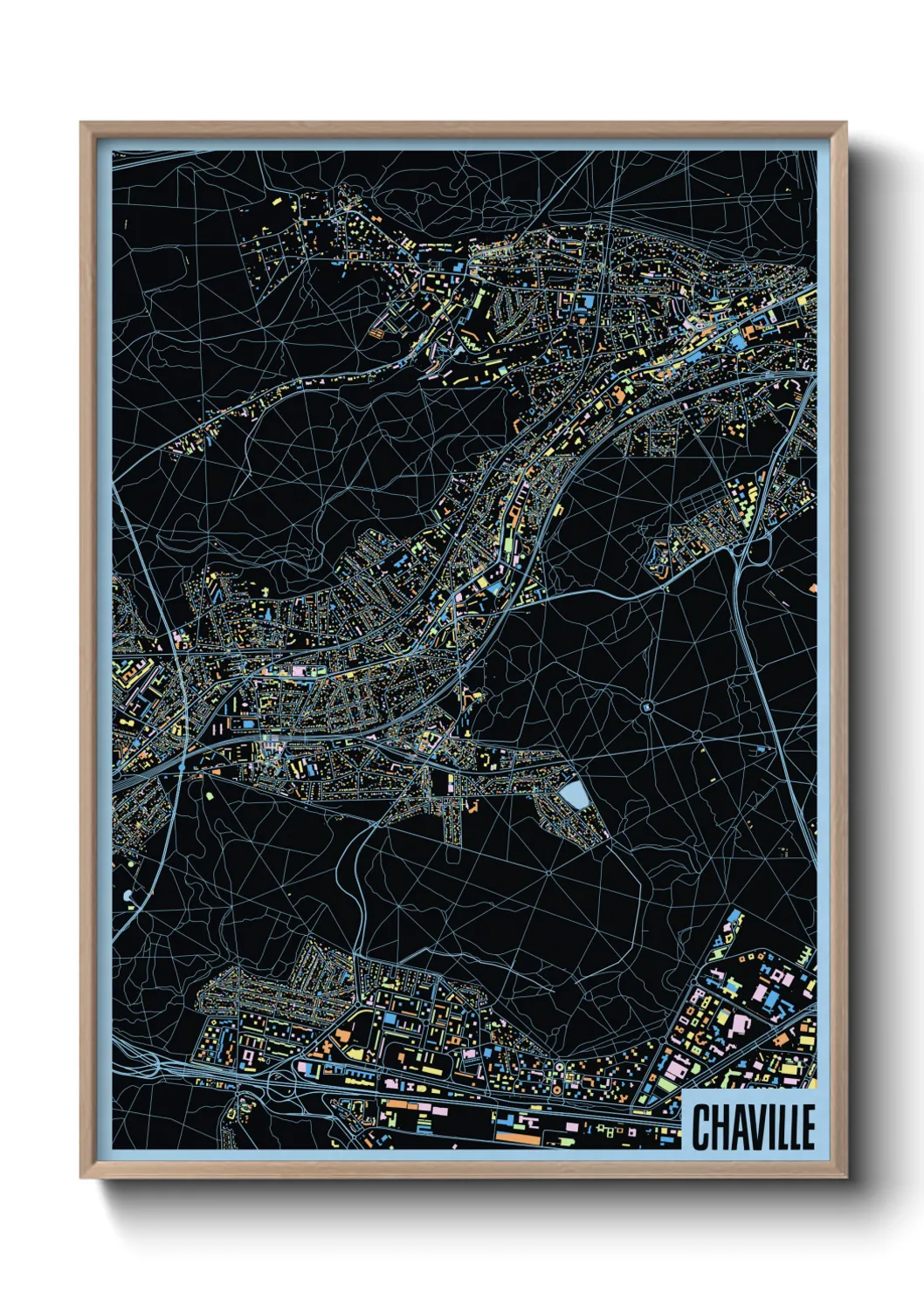 Une affiche de carte sur Chaville